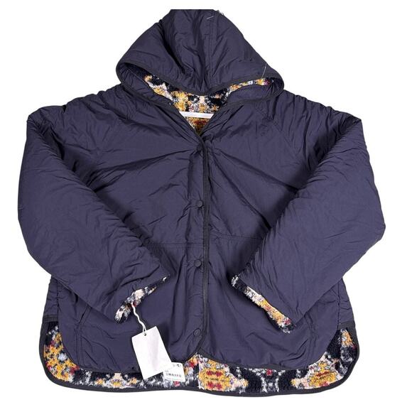 FP Movement Jacquard Elevation Fleece Jacket Reversible Women's M  Black Combo - Picture 8 of 13